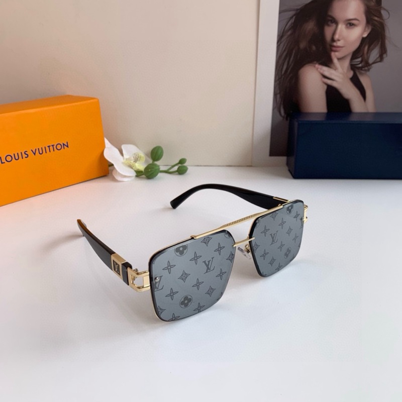 Солнцезащитные очки Louis Vuitton в металлической оправе с монограммой