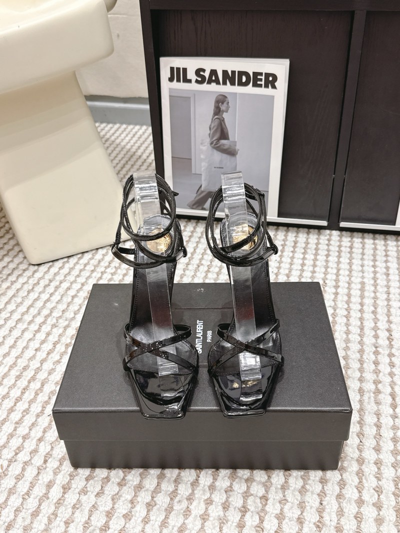Женские туфли на шпильке с прозрачным каблуком и ремешками Saint Laurent