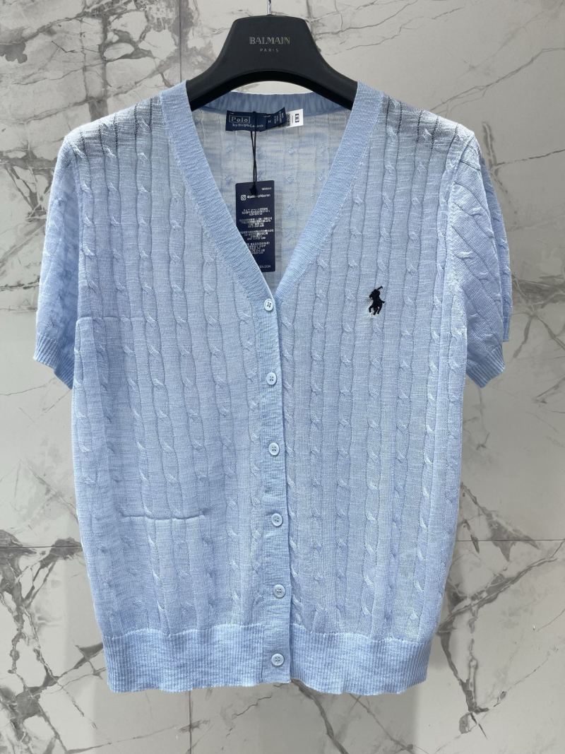 Кардиган Polo с коротким рукавом и вышивкой, V-образный вырез (S/M/L) Без бренда