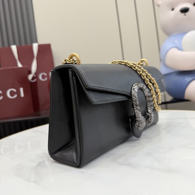 Черная сумка-кроссбоди с цепочкой и пряжкой Gucci