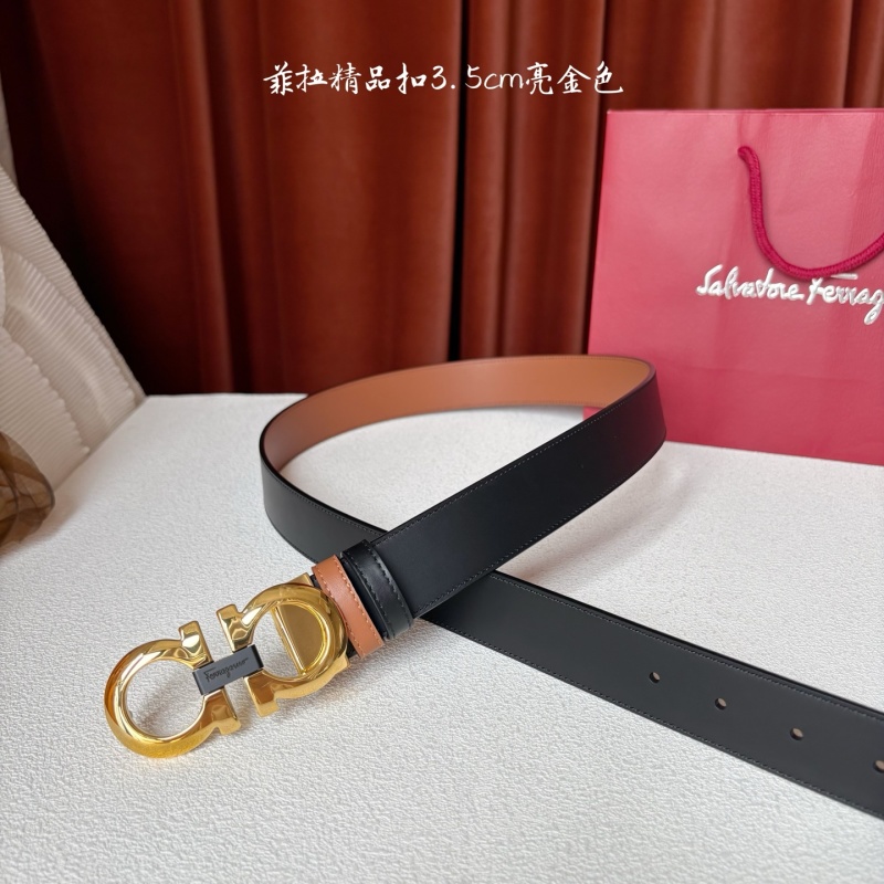 Двухсторонний кожаный ремень Salvatore Ferragamo Gancini