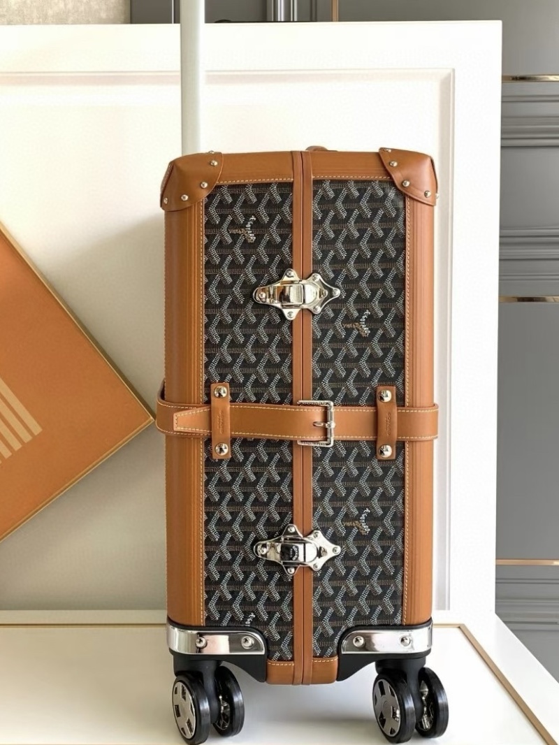 Жесткий чемодан 55 см с плетеным орнаментом Goyard