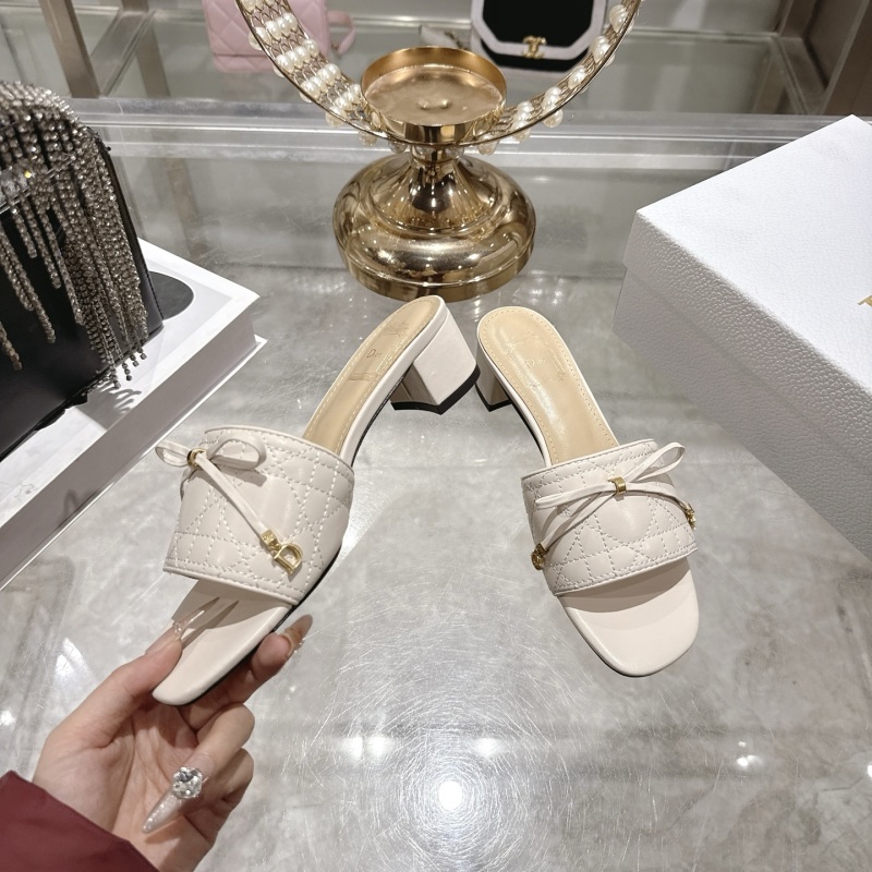 Сабо женские с бантом, кожаные Dior