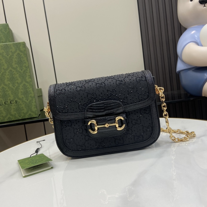 Сумка кросс-боди Gucci с цепочкой и стразами