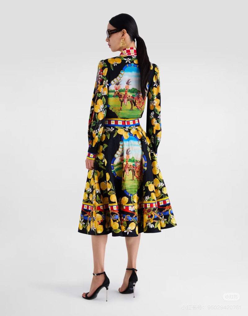 Вечернее платье с принтом Dolce & Gabbana