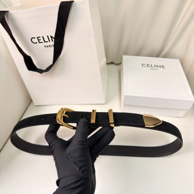Ремень Celine Western 25 мм черный