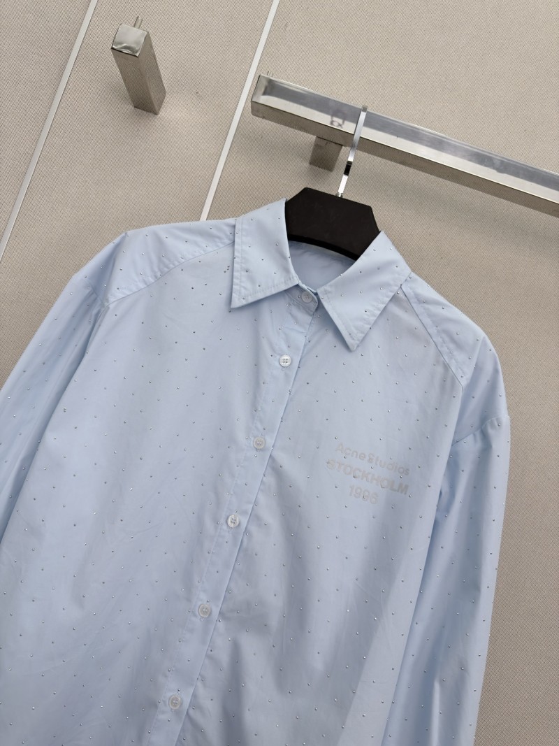 Женская рубашка с декоративными стразами и принтом Acne Studios