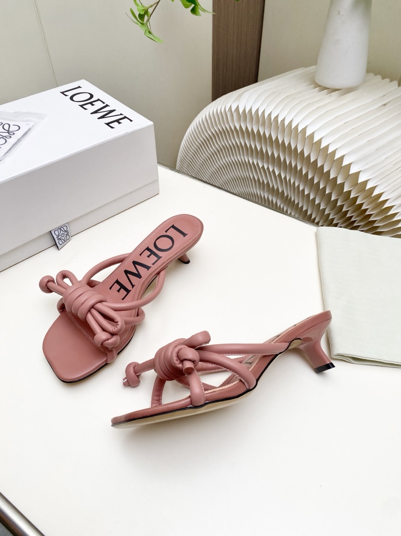 Женские мюли Loewe с декоративным узлом и логотипом