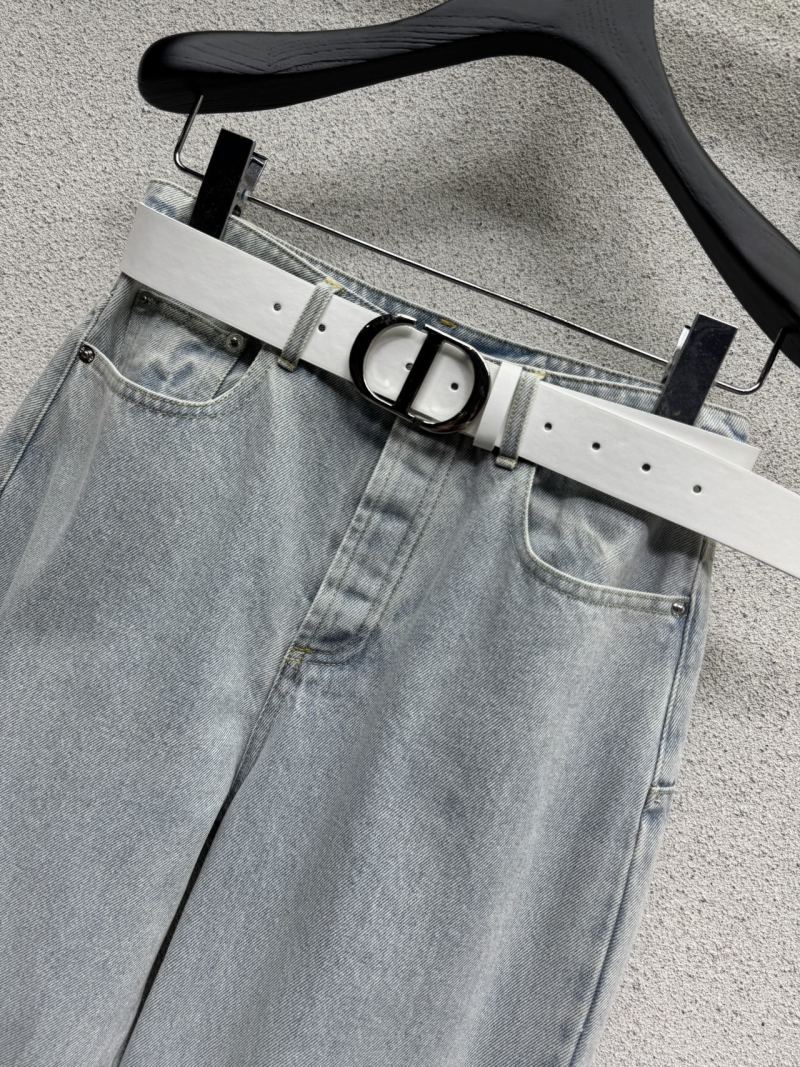 Брюки джинсовые с поясом Dior
