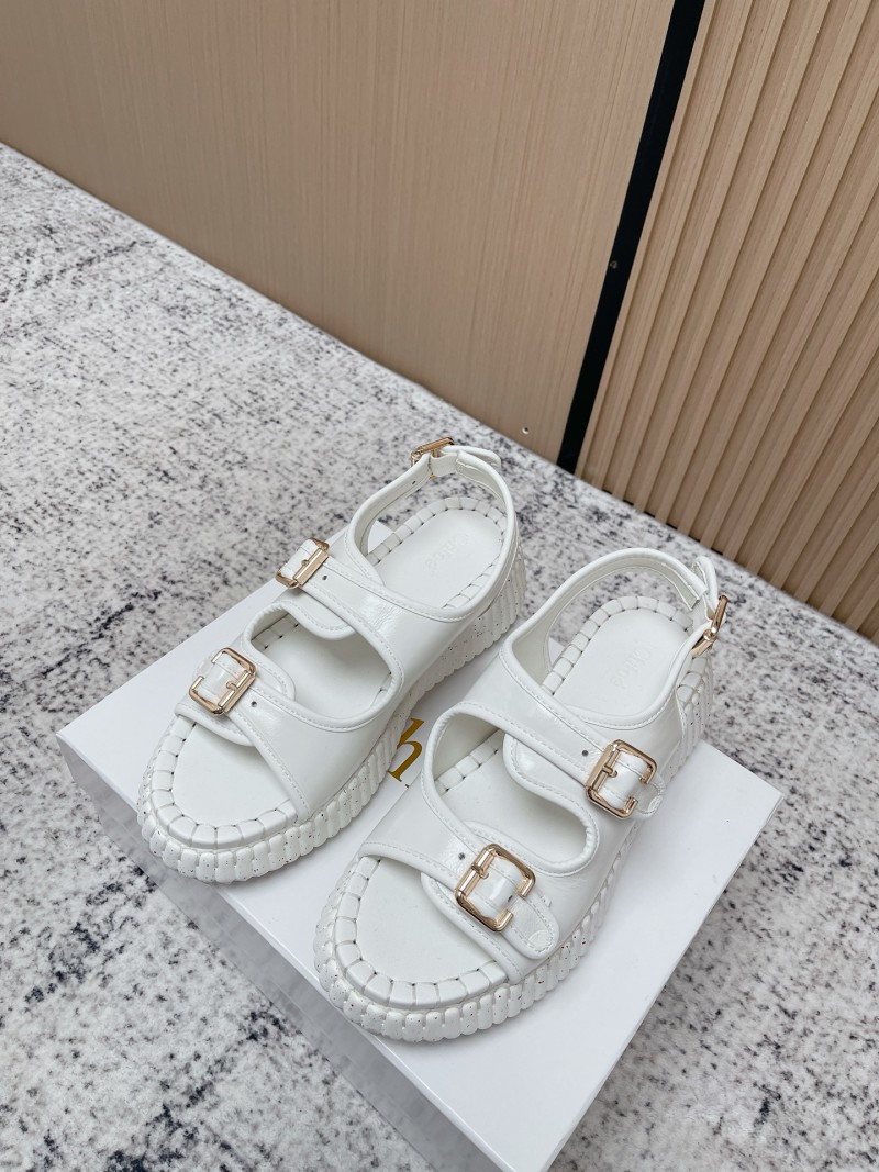 Женские белые босоножки на платформе Chloé