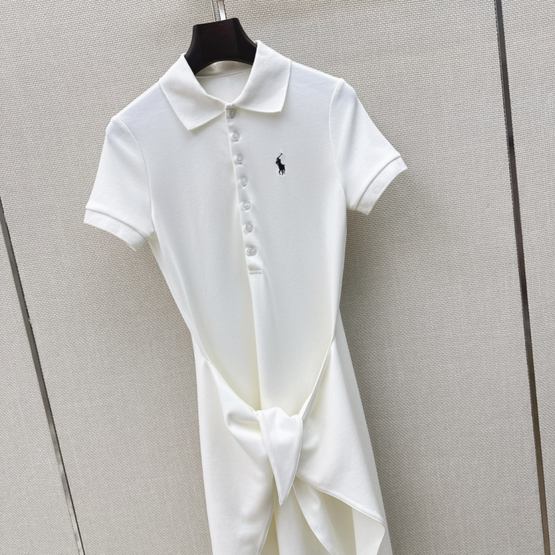 Женское длинное платье-поло Ralph Lauren белое