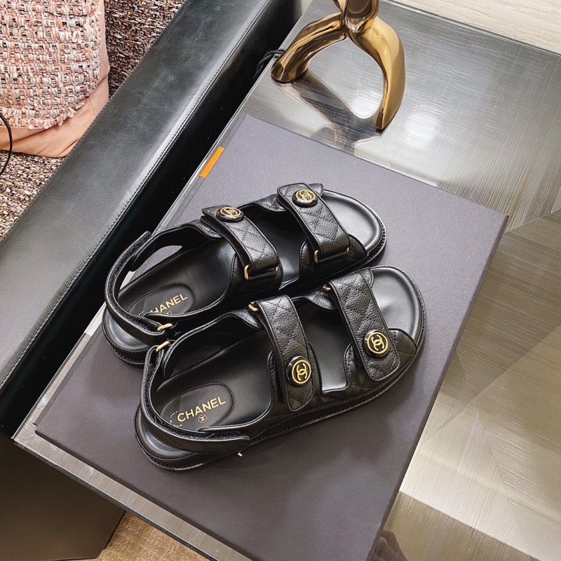 Сандалии Chanel 26A на липучке, черный