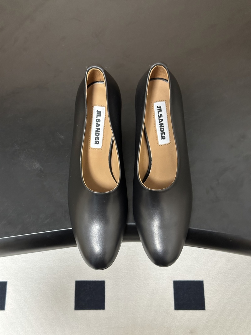 Женские кожаные мюли Jil Sander с каблуком 5.5 см