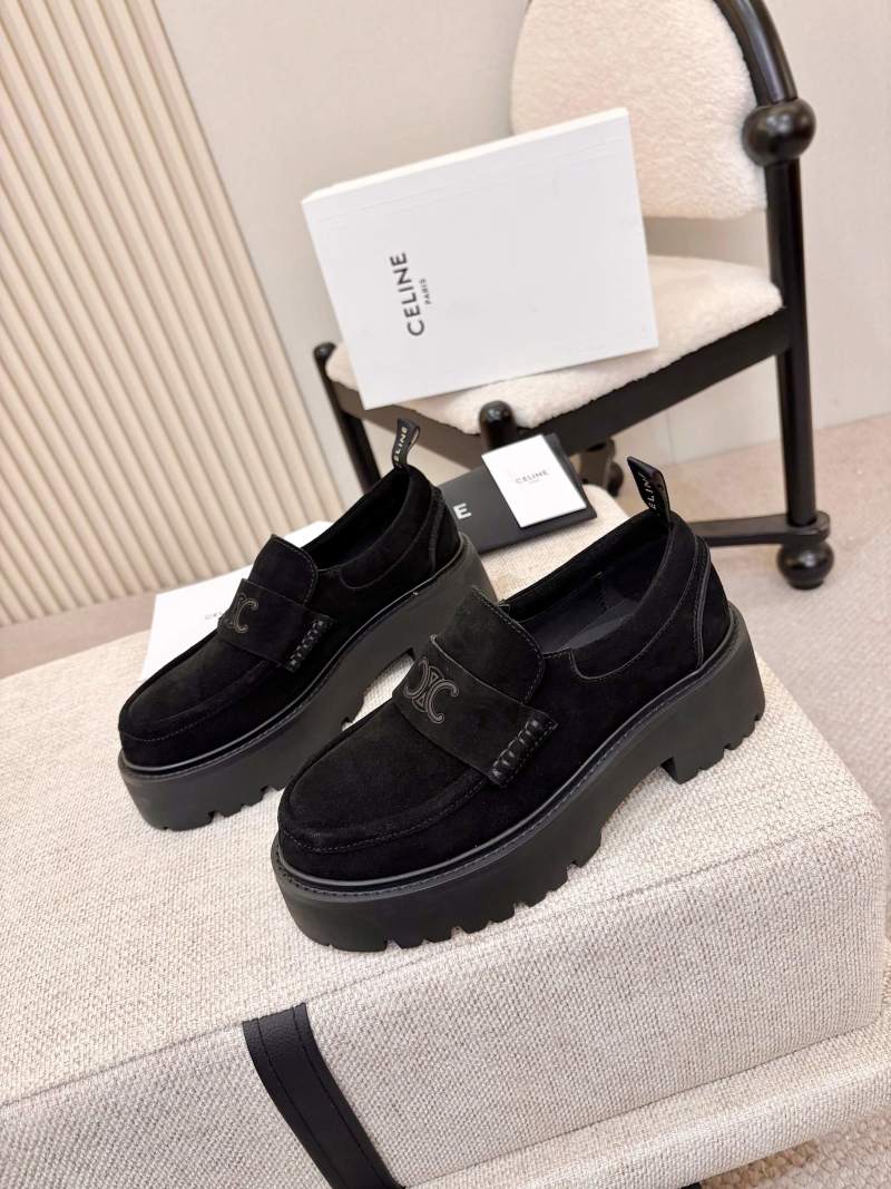 Женские лоферы на платформе с тиснением Celine
