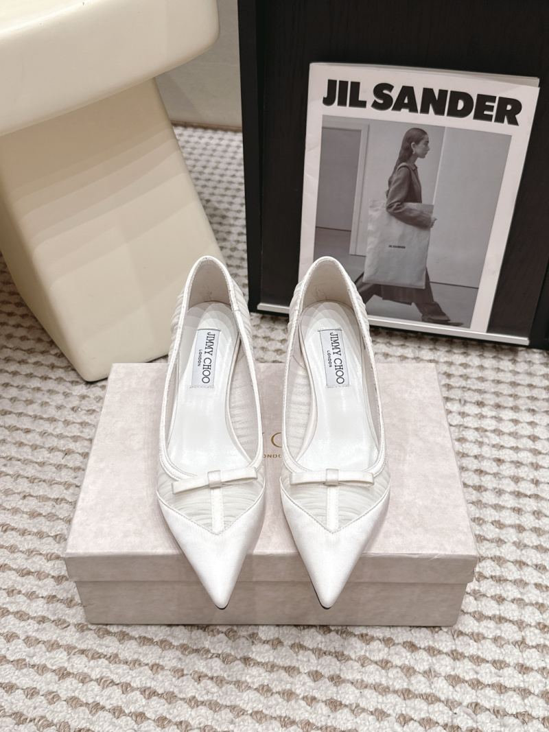 Женские белые туфли на высоком каблуке Jimmy Choo