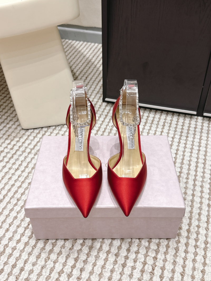 Женские туфли с ремешком на лодыжке и декором, красный Jimmy Choo