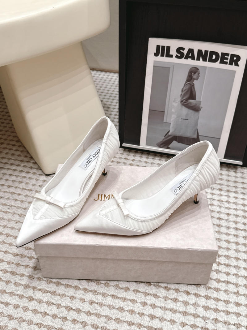 Женские белые туфли на высоком каблуке Jimmy Choo