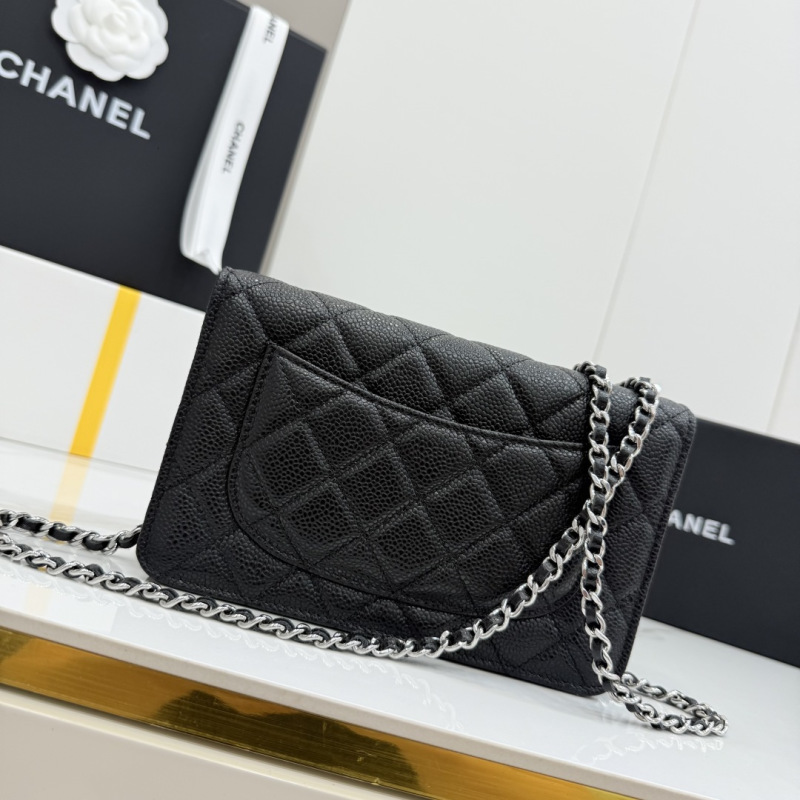 Женская сумка с тиснением и цепочкой, черный цвет Chanel