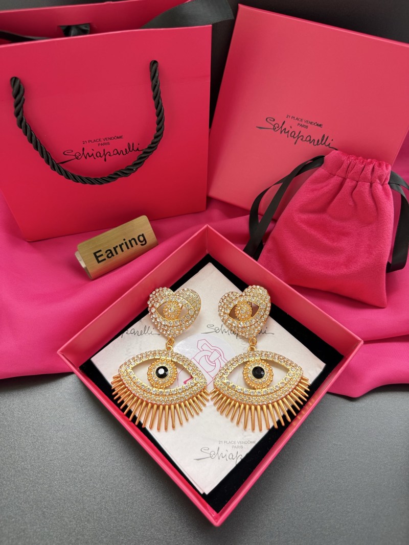 Серьги в виде глаз с кристаллами Schiaparelli