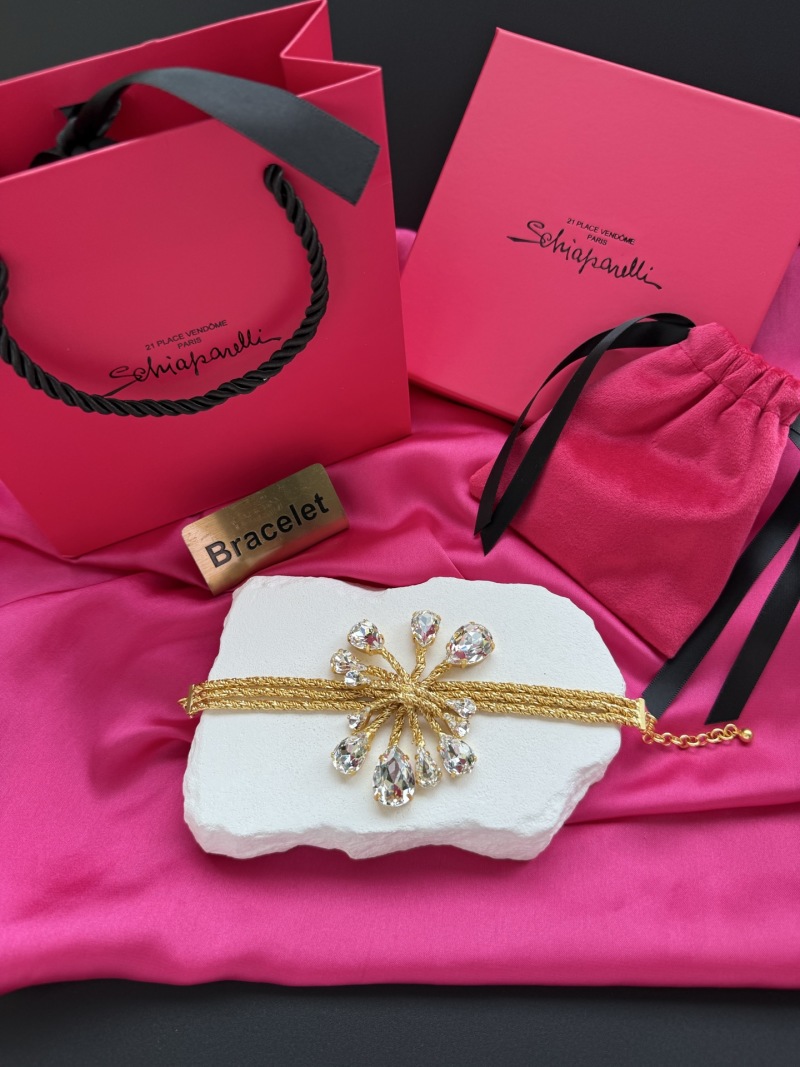 Брошь с кристаллами и золотой нитью Schiaparelli