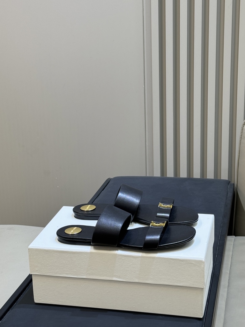 Женские сандалии YSL с металлическим логотипом Saint Laurent