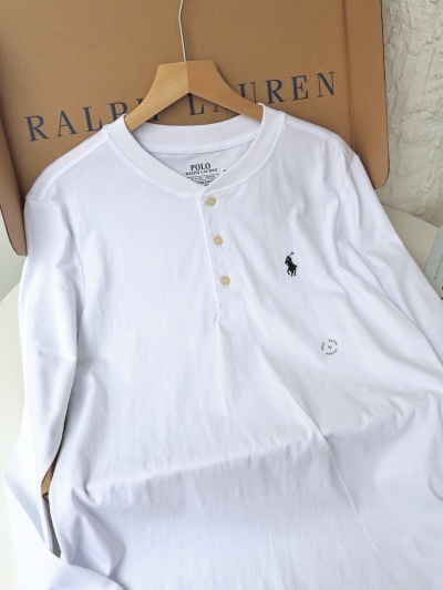 Футболка Polo Ralph Lauren белая с длинным рукавом
