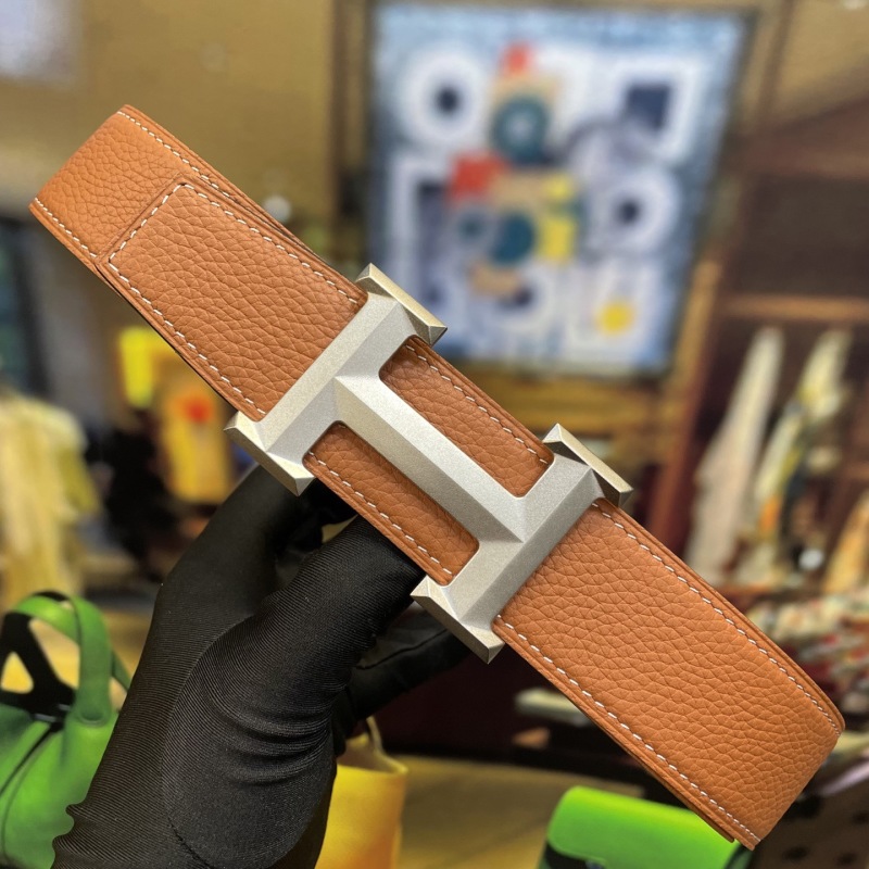 Кожаный ремень с H-образной пряжкой Hermès