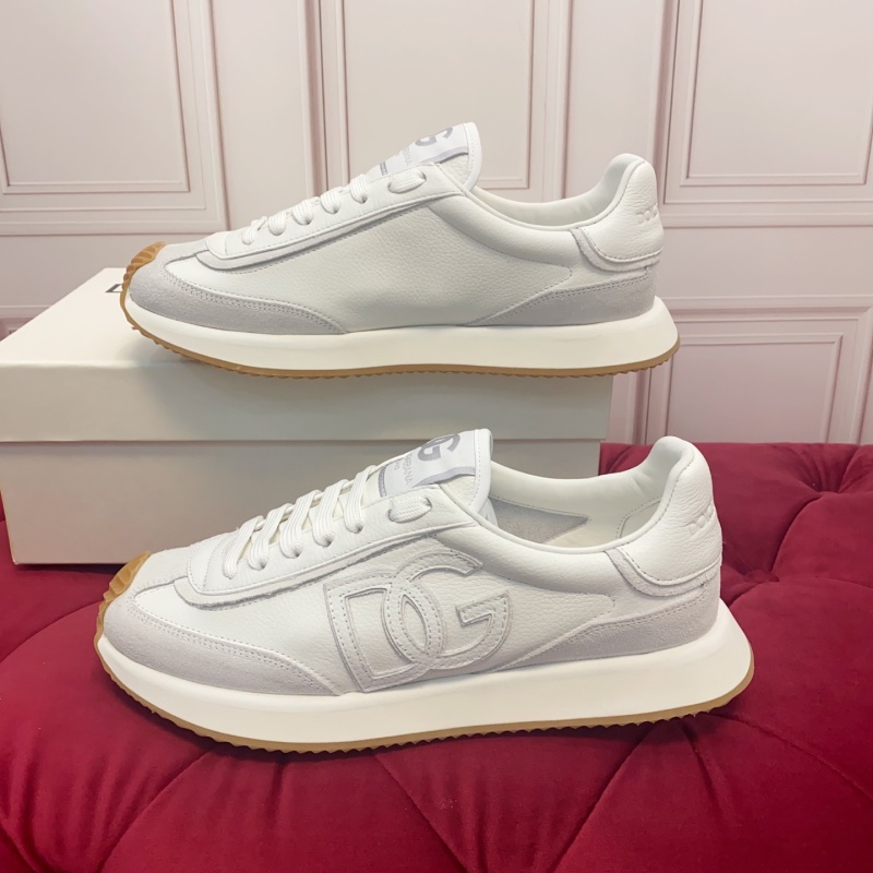 Белые кроссовки из натуральной кожи с декоративным логотипом DG Dolce & Gabbana