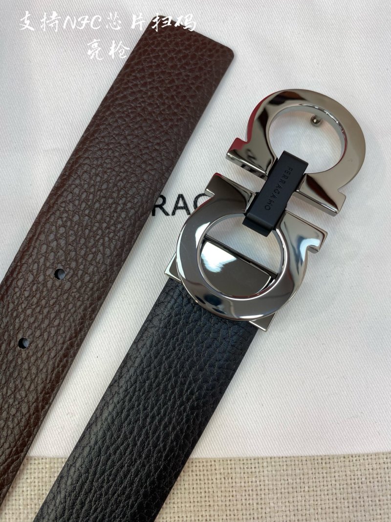 Двусторонний кожаный ремень с пряжкой Gancini Ferragamo