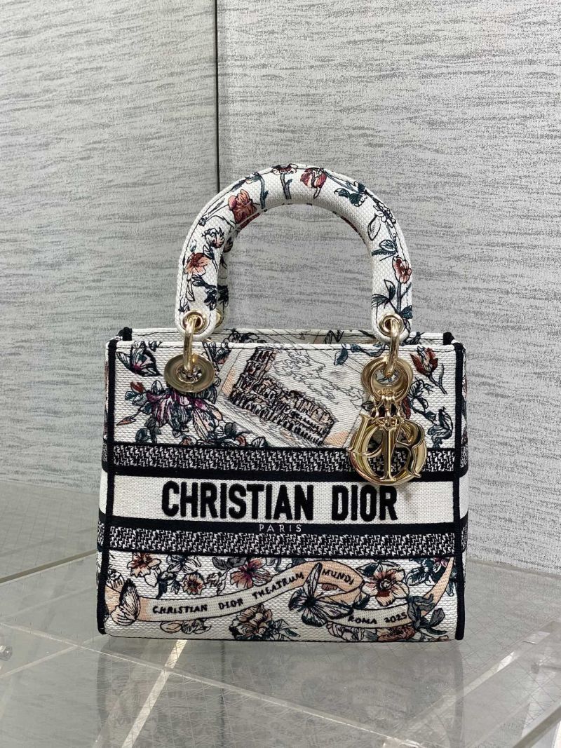 Сумка Dior Lady Dior с цветочным принтом