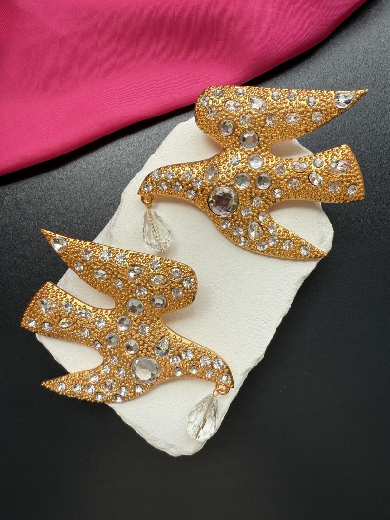 Серьги в виде птиц с кристаллами Schiaparelli