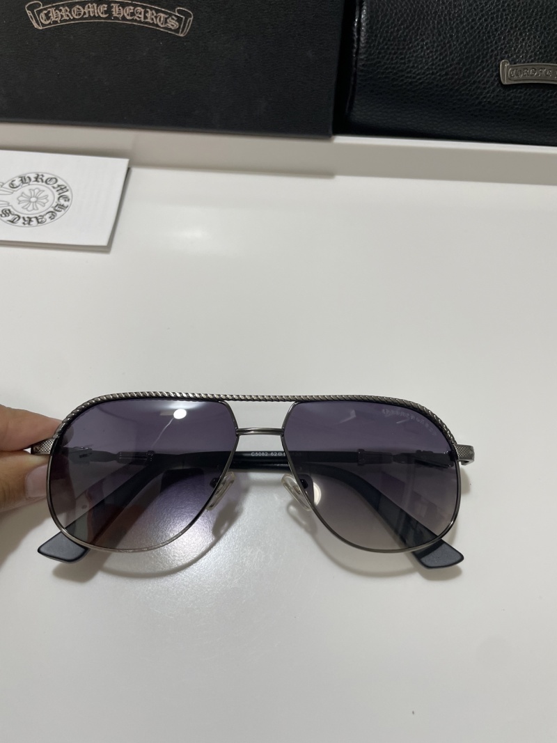 Солнечные очки Chrome Hearts авиаторы с металлической оправой