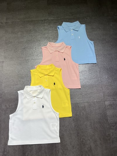 Женский топ-поло Ralph Lauren, хлопковый, короткий крой