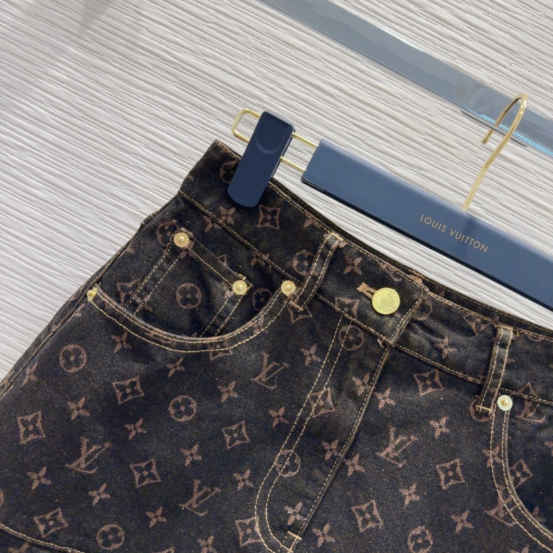 Юбка женская джинсовая мини с принтом Louis Vuitton