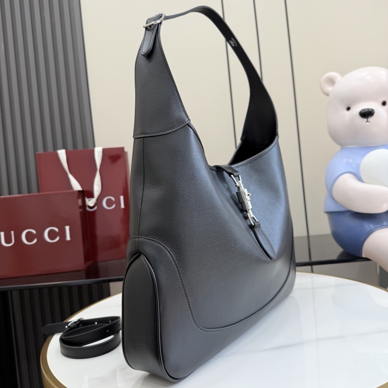 Черная кожаная сумка-хобо Gucci
