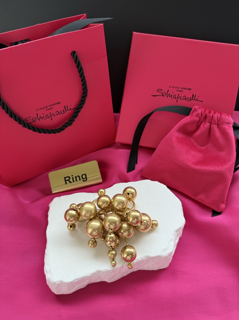Золотистое кольцо с декоративными шариками Schiaparelli