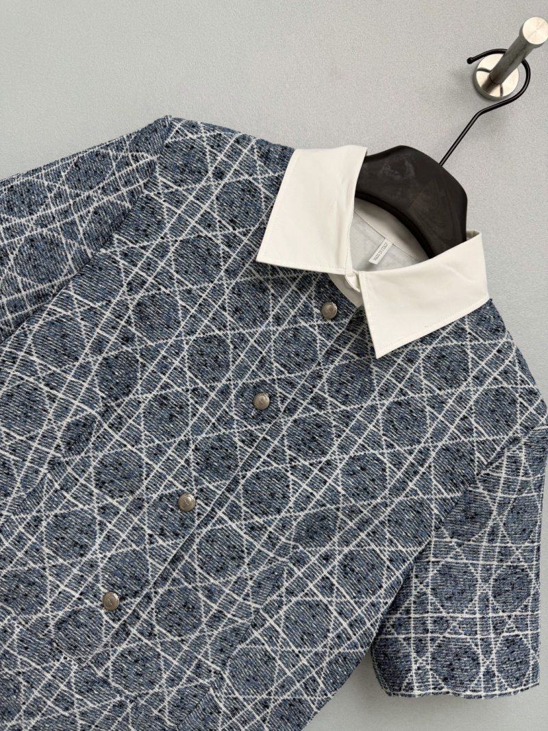 Повседневное платье с принтом и белым воротником Dior