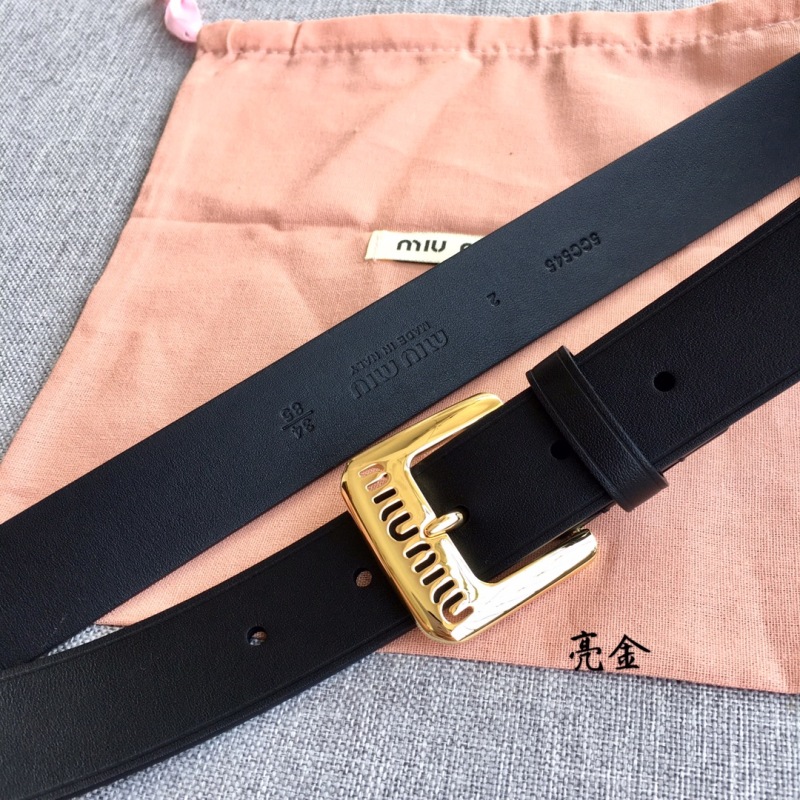 Женский ремень Miu Miu, ширина 3.0 см