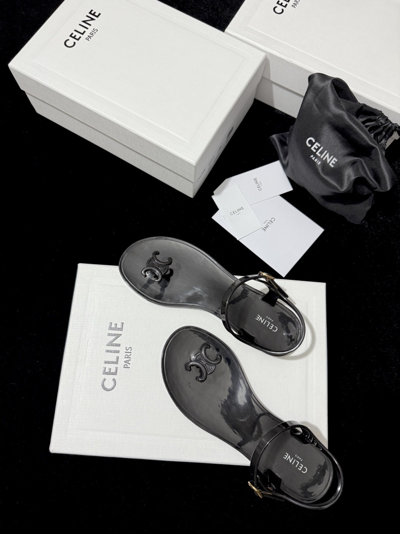 Сандалии женские черные гелевые Celine