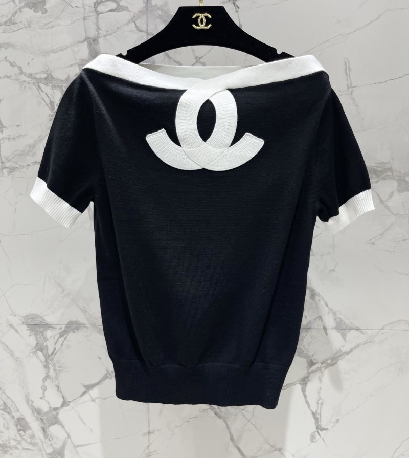 Женская кофта с коротким рукавом и орнаментом Chanel