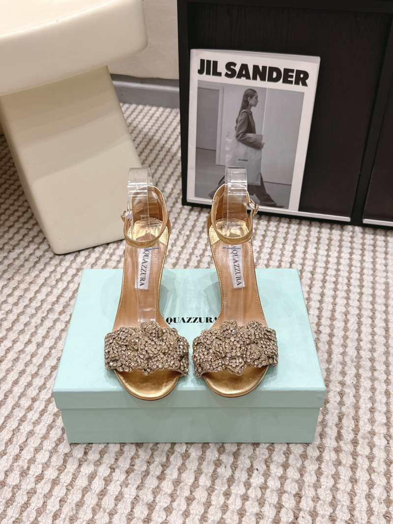 Женские босоножки Aquazzura с кристаллами на шпильке