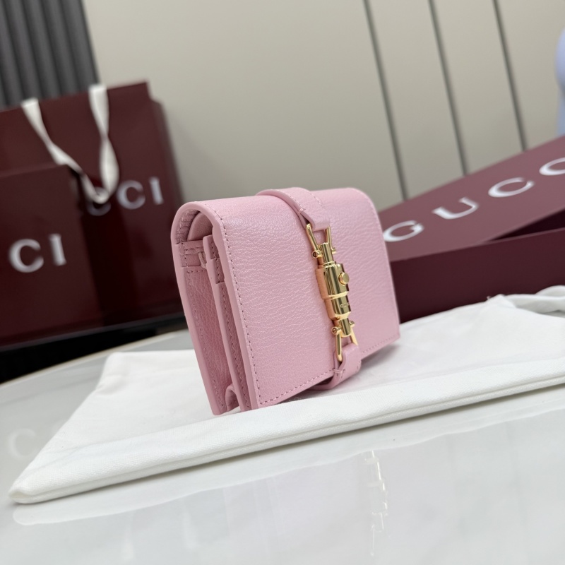 Портмоне Gucci розовое с золотой фурнитурой