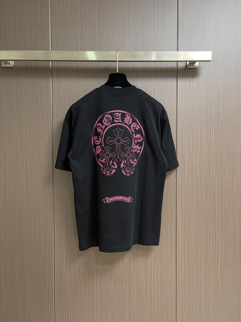 Мужская футболка с объемным круглым логотипом Chrome Hearts