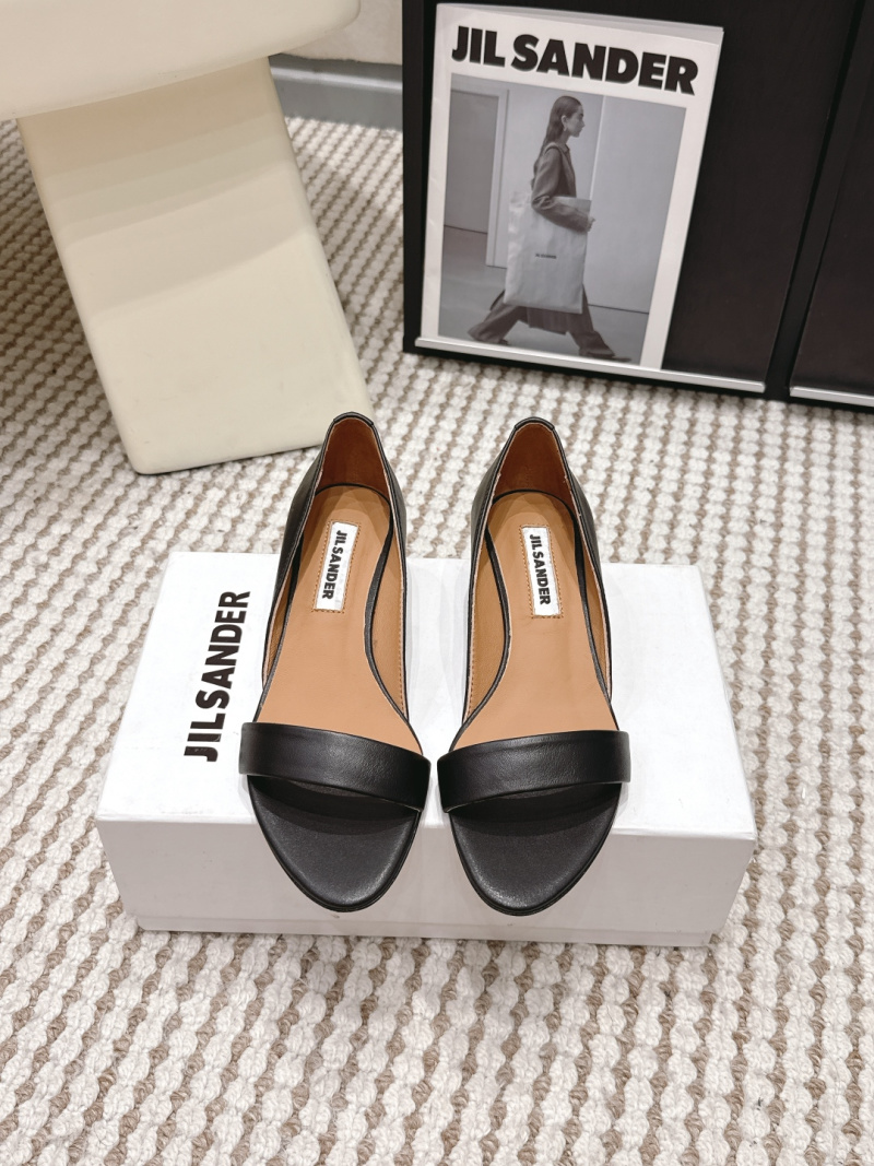 Женские черные кожаные мюли Jil Sander с каблуком