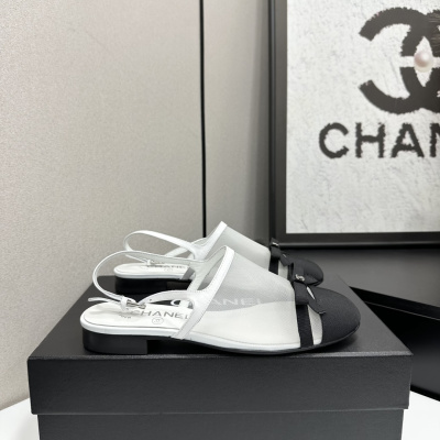 Белые мокасины Chanel с сетчатым вставками