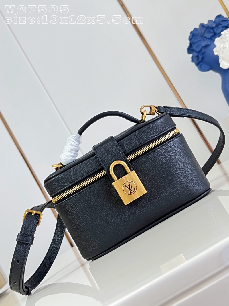 Черная кожаная сумка с золотым замком и ручкой Louis Vuitton