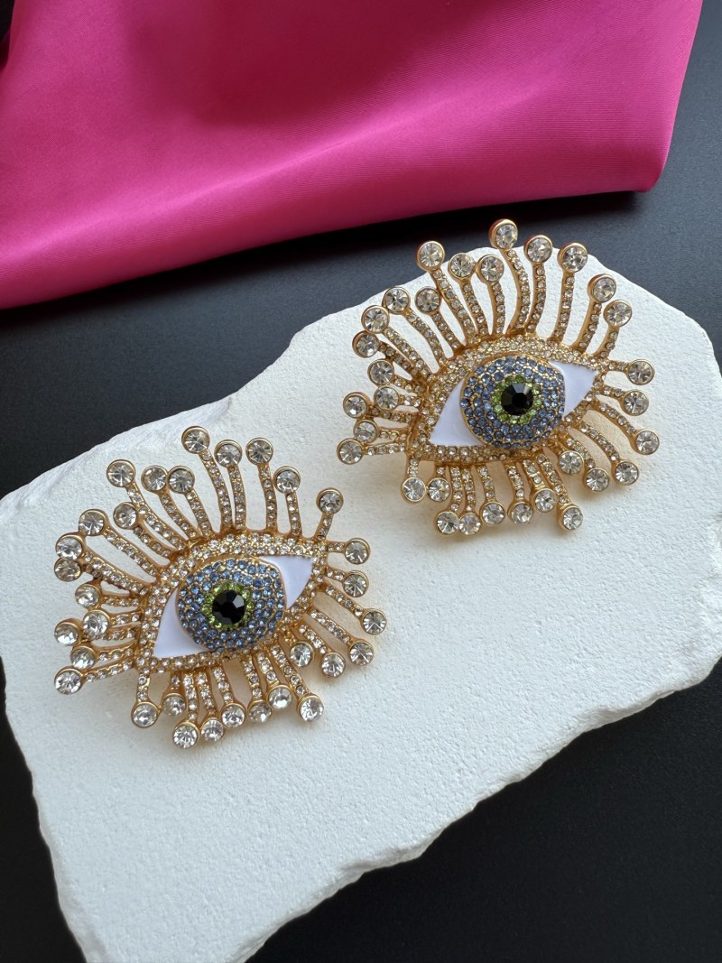 Серьги в виде глаз с кристаллами Schiaparelli