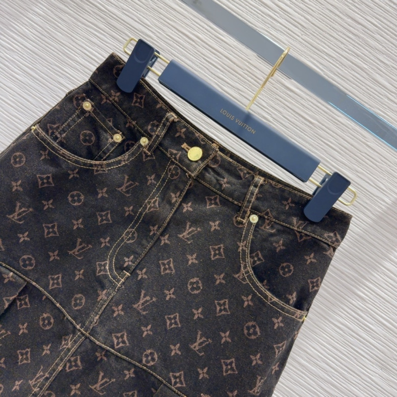 Юбка женская джинсовая мини с принтом Louis Vuitton