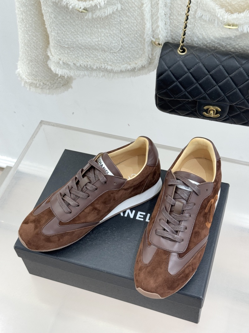 Кроссовки в стиле Chanel, коричневый Без бренда