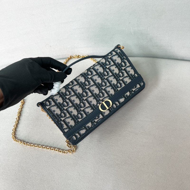 Сумка Dior Montaigne Chain, синий принт Oblique